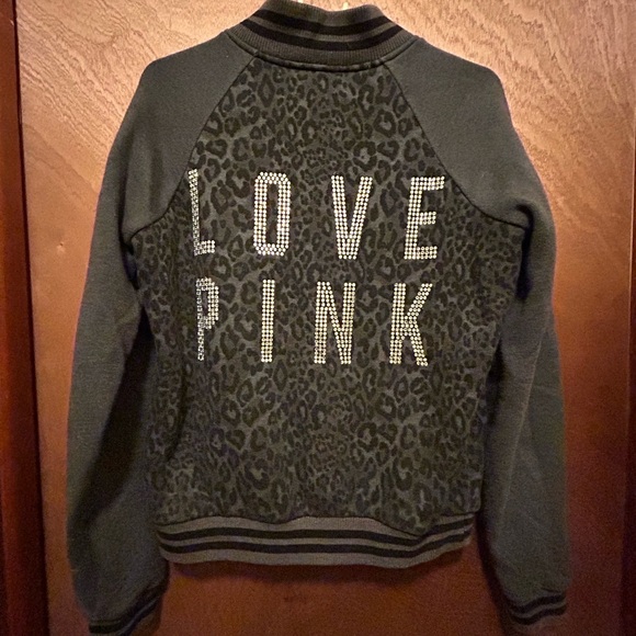Y2K PINK Victoria's Secret Leopard Print Varsity Jacket - Picture 11 of 13